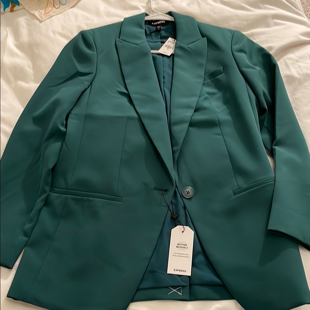 Express Green Blazer Modern Professional Jacket